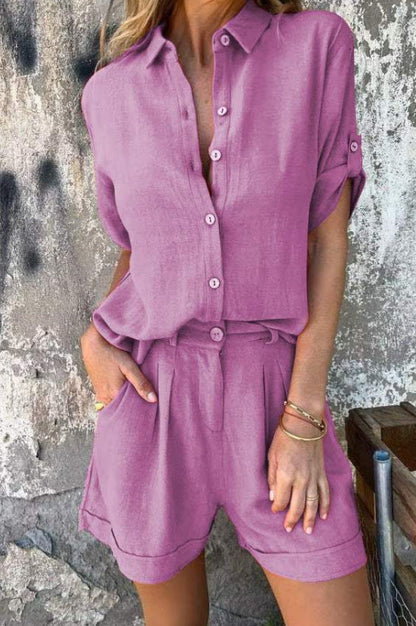 Conjunto cómodo de dos piezas con top y pantalón relajado – MALARA