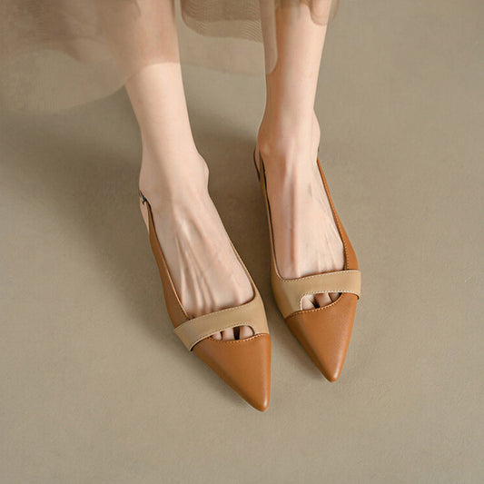 Laura - Sandalias Planas de Verano con Punta Cerrada Elegante Casual para Mujer  | Zapatos Planos de Punta