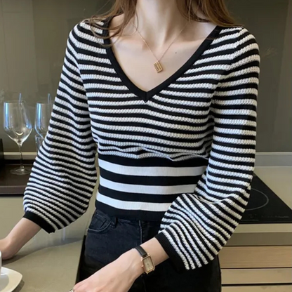 Jersey de punto a rayas con tacto suave y corte relajado – MAELYS