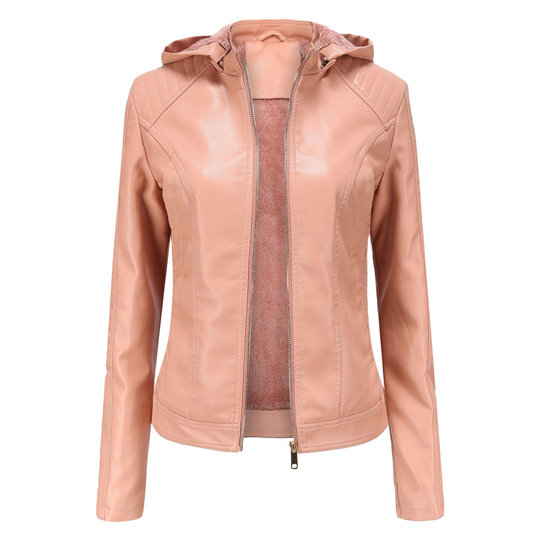 INAYA – Chaqueta de cuero versátil con múltiples opciones para mujer