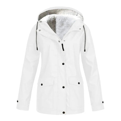 MARAYA – Abrigo impermeable de mujer con forro de lana y media longitud