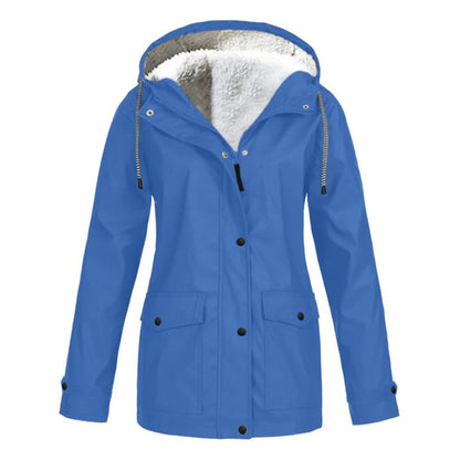 MARAYA – Abrigo impermeable de mujer con forro de lana y media longitud