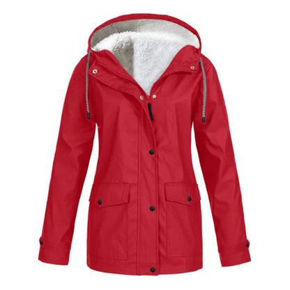 MARAYA – Abrigo impermeable de mujer con forro de lana y media longitud
