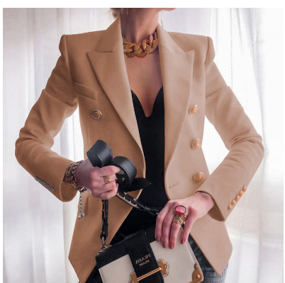Americana formal de doble botonadura con puños abotonados – MIRELLE