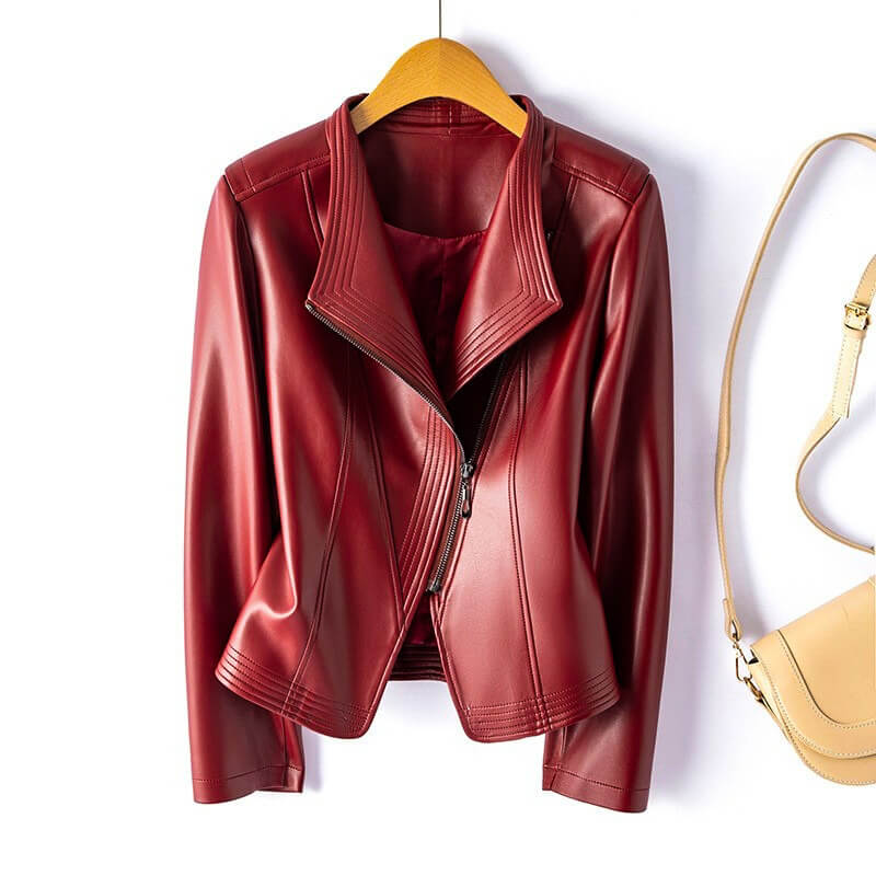 ELLENIA – Cazadora efecto piel para mujer con estilo atemporal