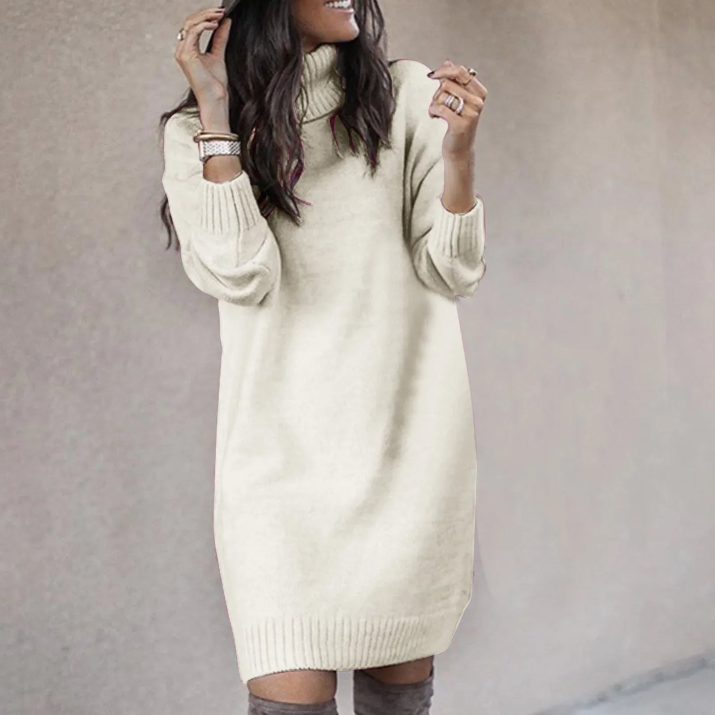 HERMINA - Vestido suéter casual para mujeres para el invierno