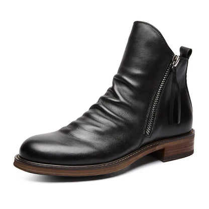 Botines de hombre de piel con cremallera lateral – VAREK