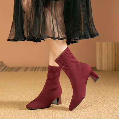 Botines negros para mujer con tacón cómodo – EVELONIS