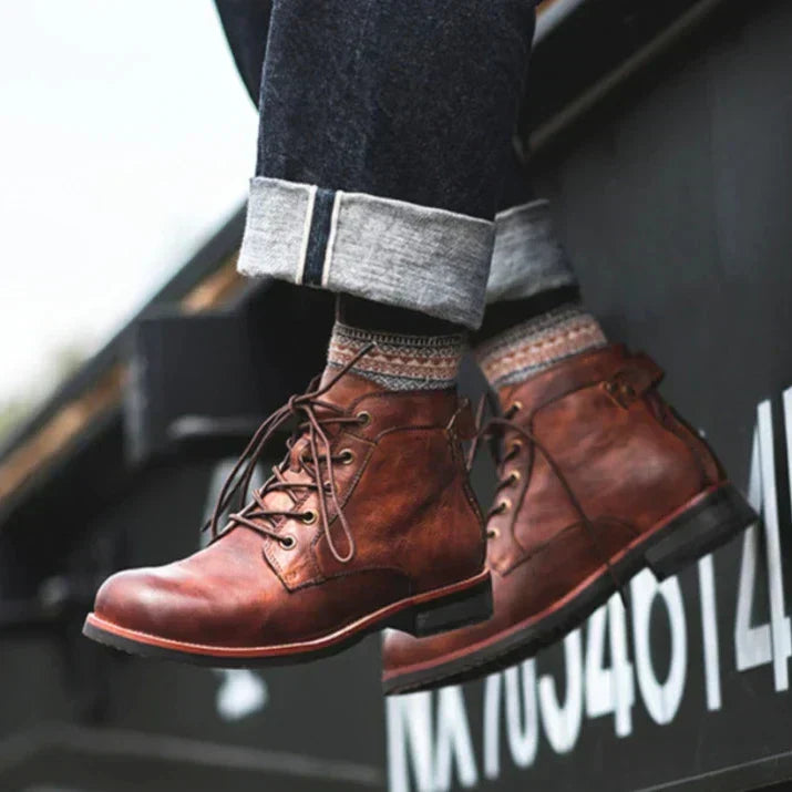 Botas altas para hombre de cuero duraderas–GRAYSON