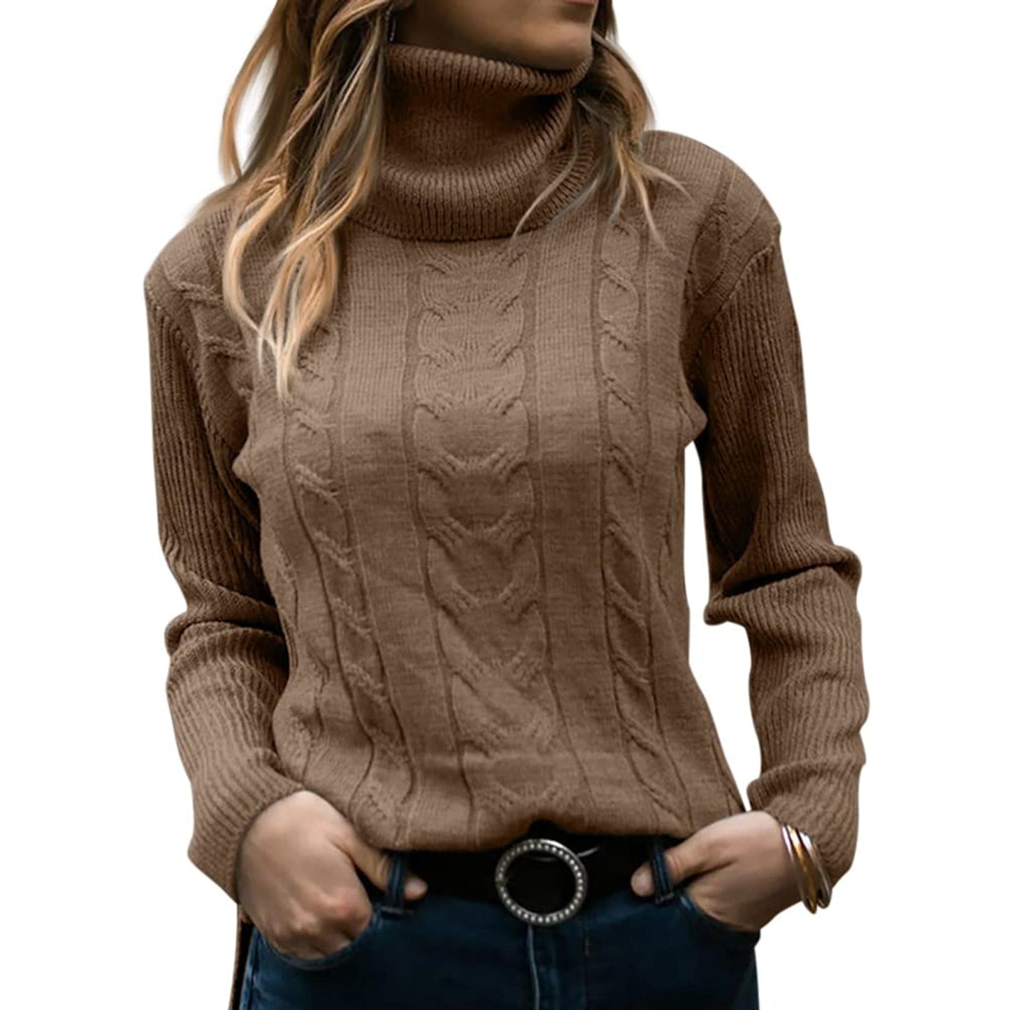 FAYA - Suéter de cuello alto para mujeres