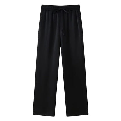 Conjunto elegante de blazer cruzada y pantalón palazzo para mujer – VÉRONIQUE