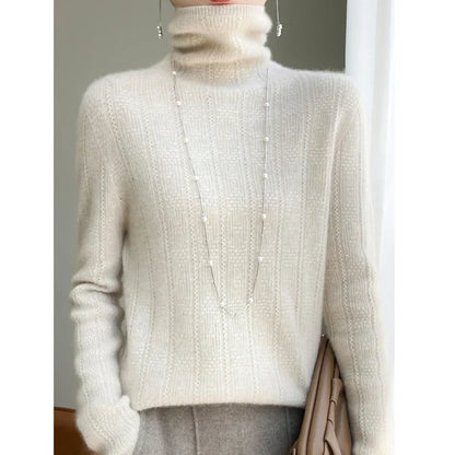 MARISE - Suéter de manga larga con cuello alto para mujer
