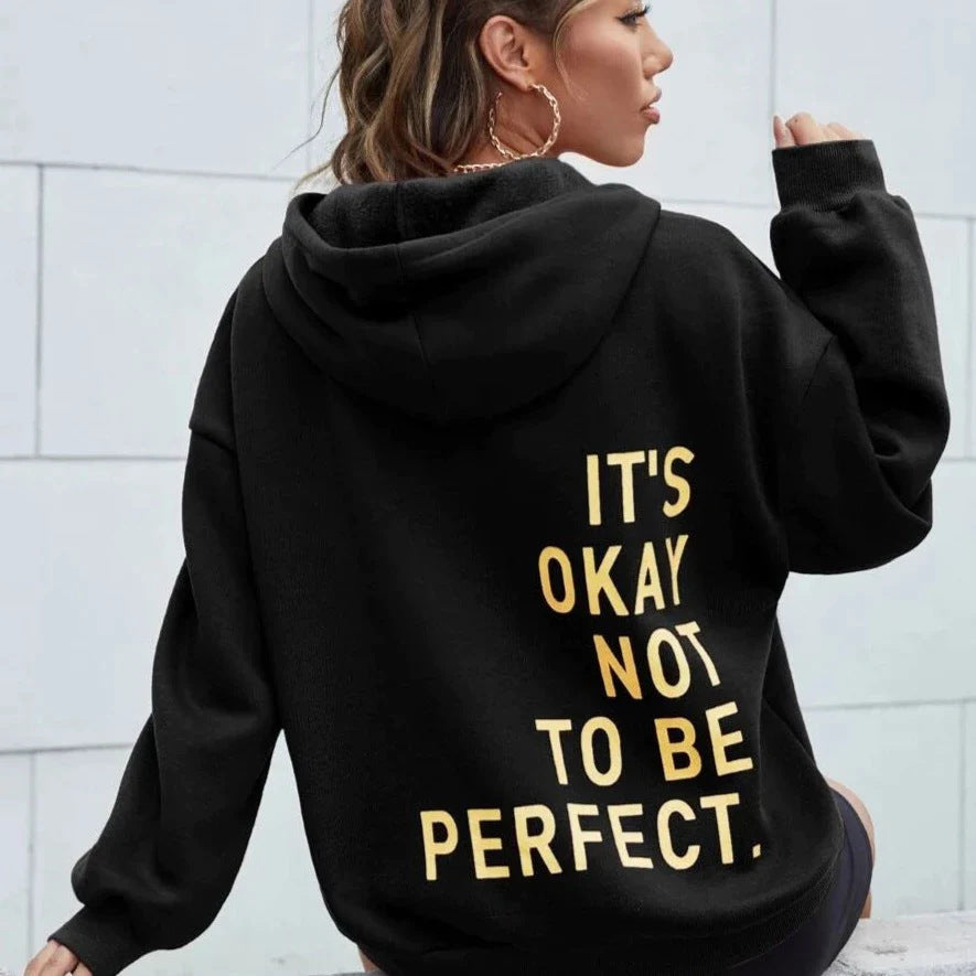 Sudadera oversize con capucha y estampado moderno para mujer – SABRINA