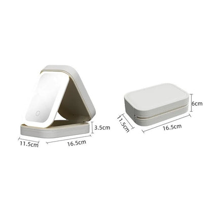 Neceser de maquillaje con espejo LED portátil para viaje – KORI