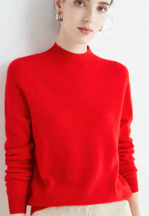 ANDI – Suéter clásico de cuello alto para mujer