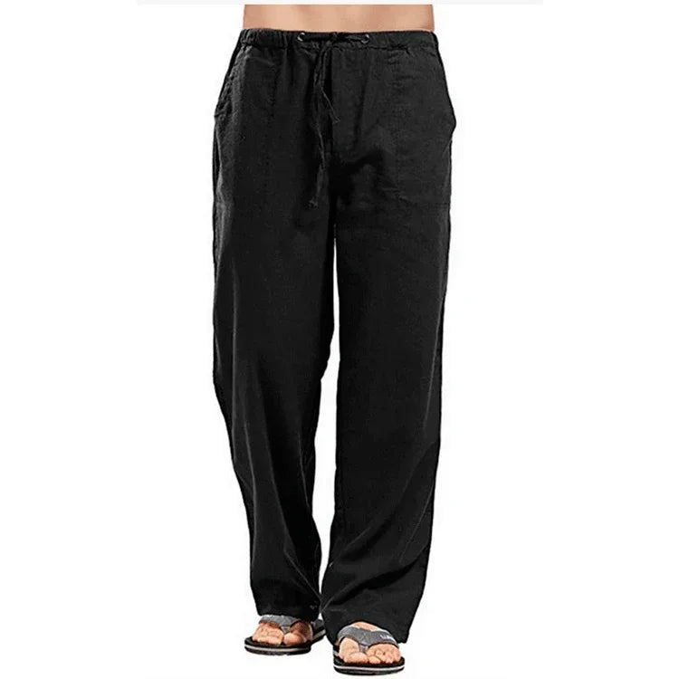 Pantalón ligero de hombre con cintura ajustable y corte recto – LOUIS