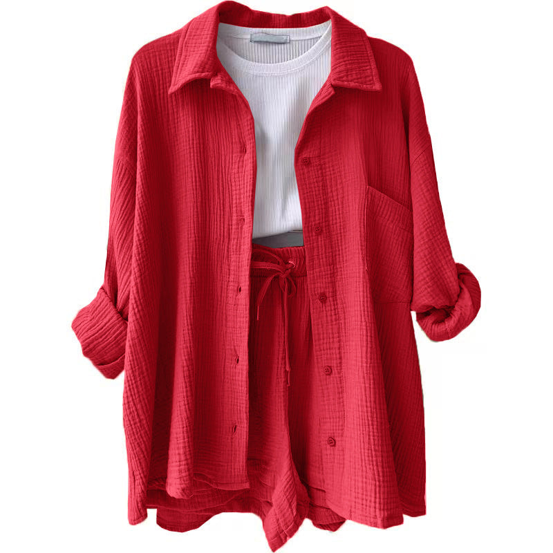 Conjunto de dos piezas en algodón para mujer, estilo relajado y elegante – LUNARIA