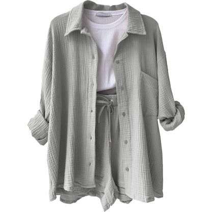 Conjunto de dos piezas en algodón para mujer, estilo relajado y elegante – LUNARIA