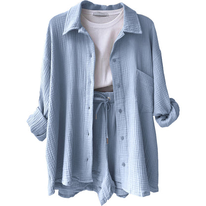 Conjunto de verano en algodón: camisa y shorts – CAROLINE
