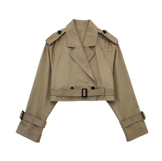 Trench corto elegante para mujer con corte entallado – STEPHANIE