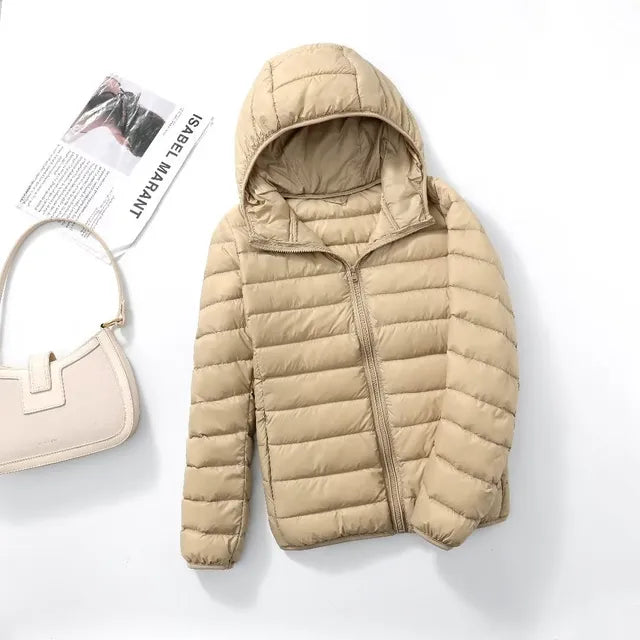 MIA - Abrigo de plumón ultraligero y plegable para mujeres