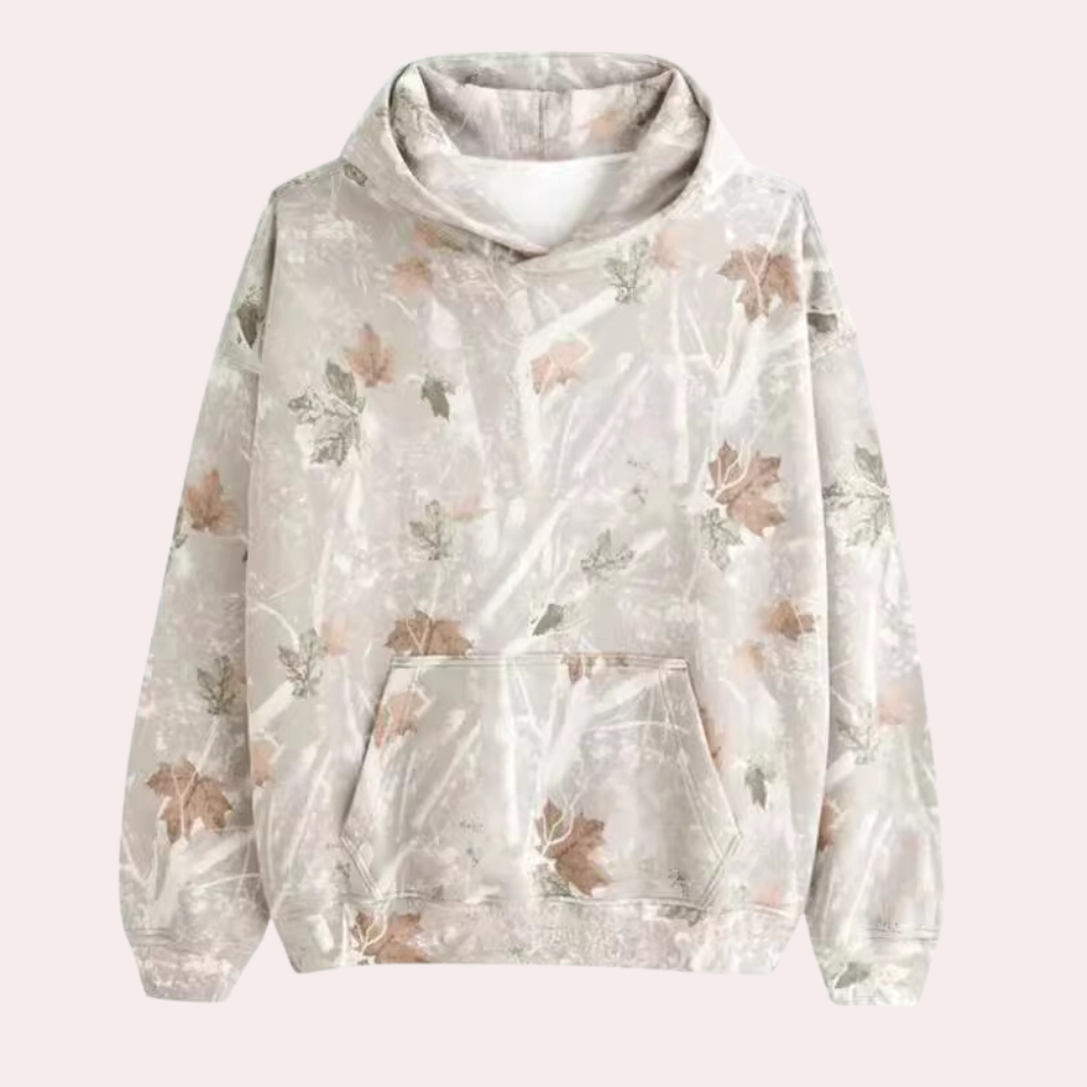 IVÁN - Sudadera con capucha y estampado camuflaje para hombre