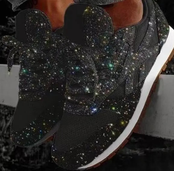 Zapatillas de mujer con acabado brillante y efecto glitter – HENRIELLA