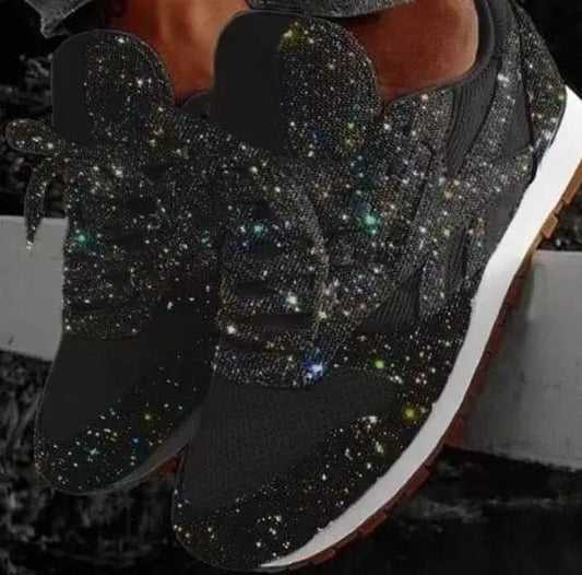 Zapatillas de mujer con acabado brillante y efecto glitter – HENRIELLA
