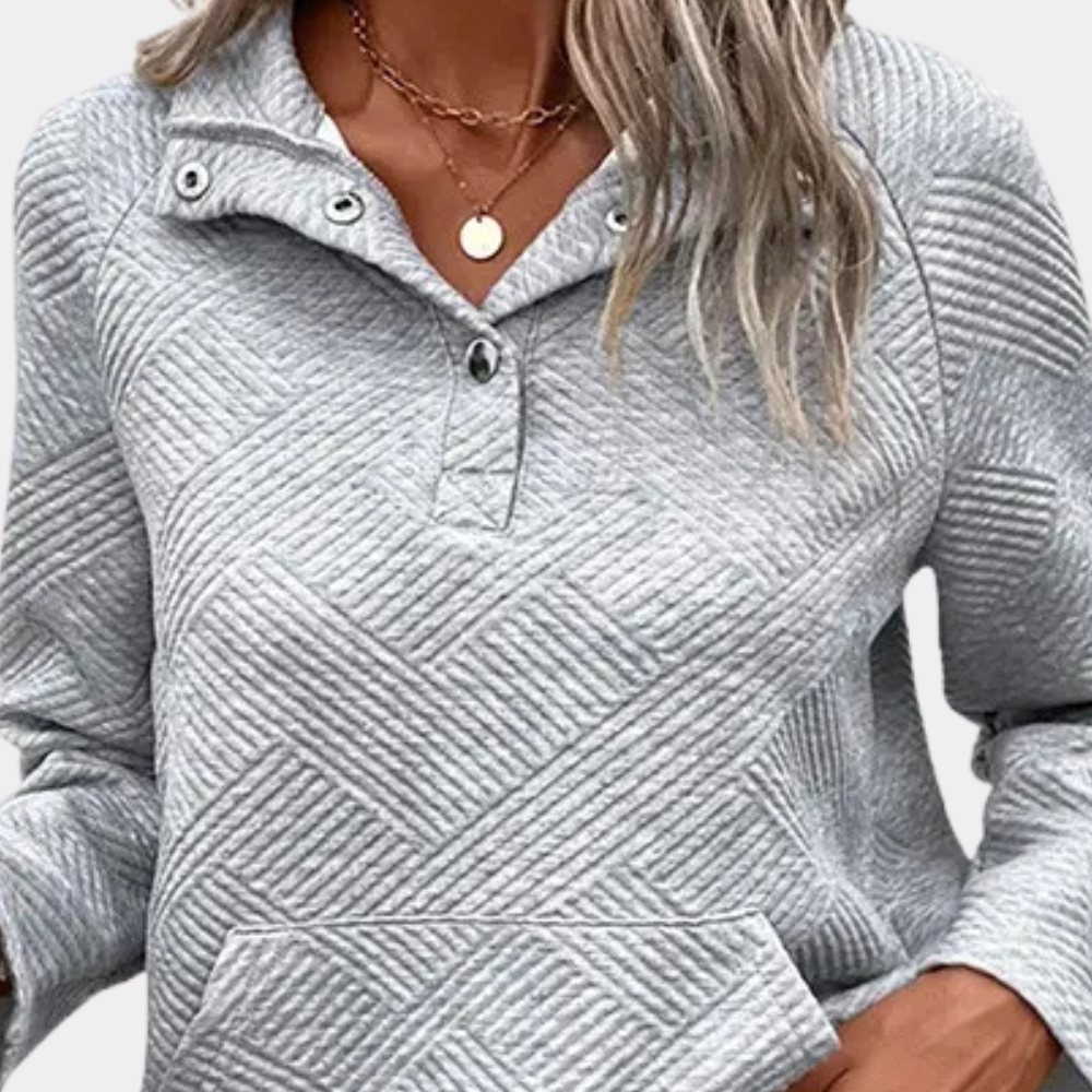 LIA - Sudadera casual con cuello para mujer