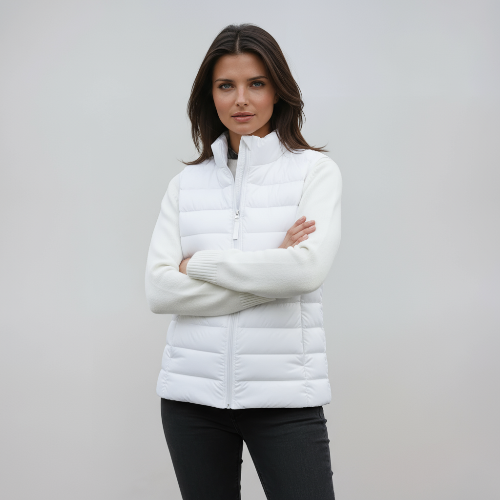 IVAREL – Chaleco acolchado para mujer con cuello alto y diseño ligero