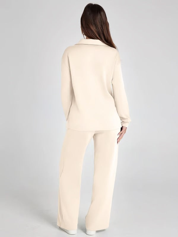 Conjunto lounge de dos piezas para mujer con tacto suave y estilo relajado – LYANA