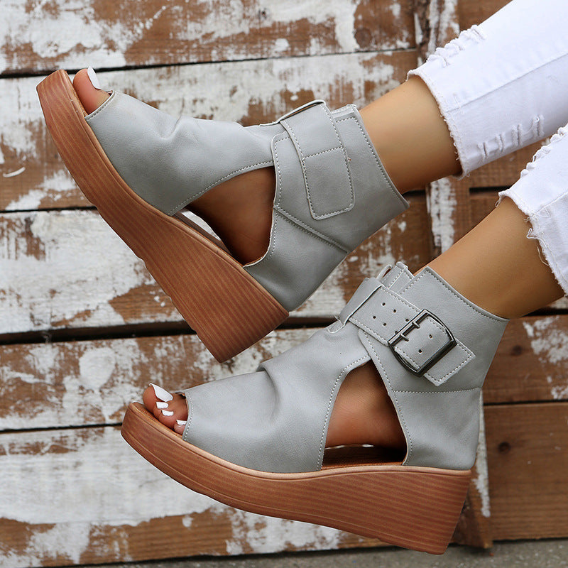 Eva - Sandalias de Cuña de Moda para Mujer en Verano
