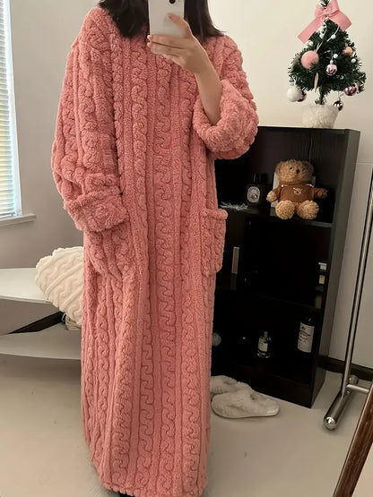 LINA - Camisón de felpa suave para mujer