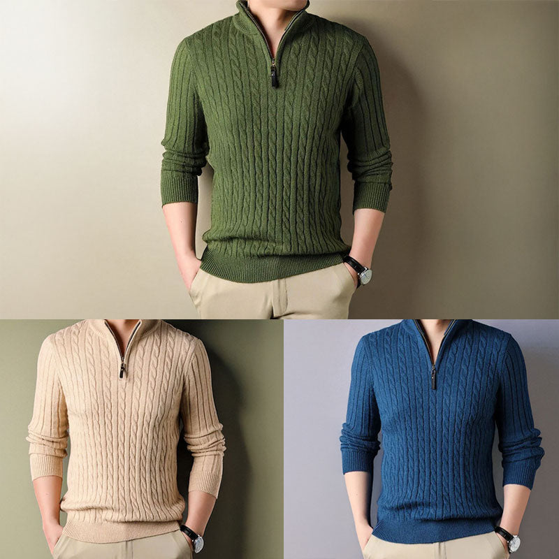 Jersey de punto trenzado para hombre con estilo clásico – ROWAN