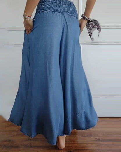 Pantalón fluido de talle alto con cintura elástica – MIRA
