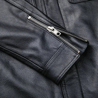 MACKSTON – Cazadora de piel sintética para hombre con estilo atemporal