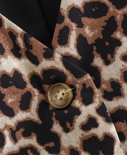 Chaleco entallado con escote en V y estampado animal para mujer – DARIA