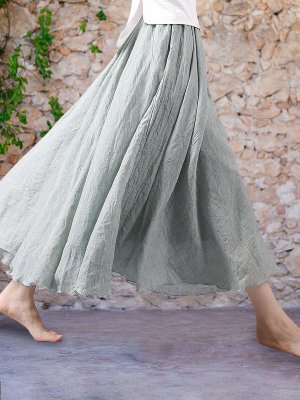 Falda larga de lino ligera y fluida para mujer – CALA LINEN FLOW