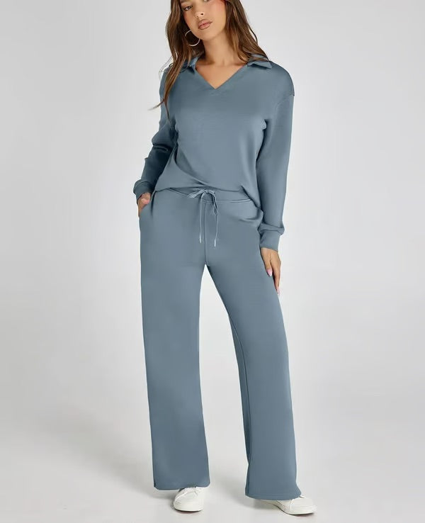 Conjunto lounge de dos piezas para mujer con tacto suave y estilo relajado – LYANA