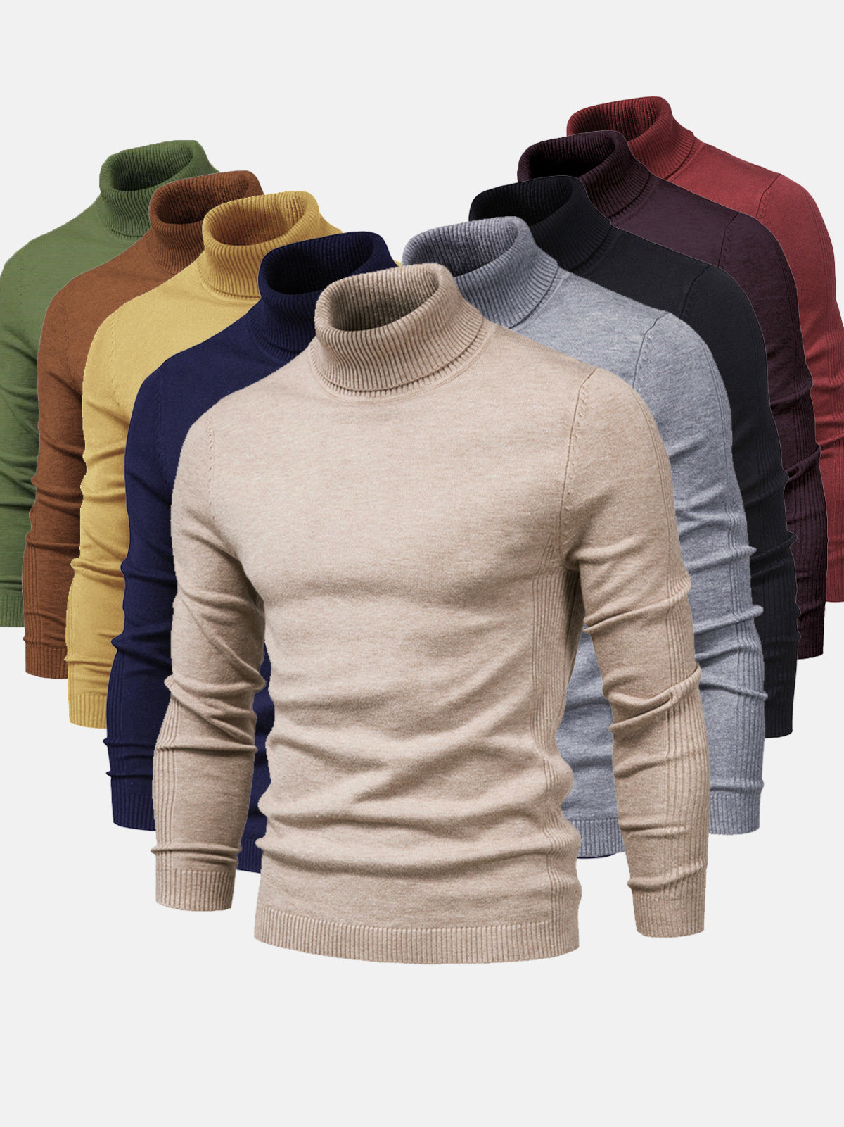 DAVARO – Jersey de hombre de cuello alto slim fit con diseño elegante