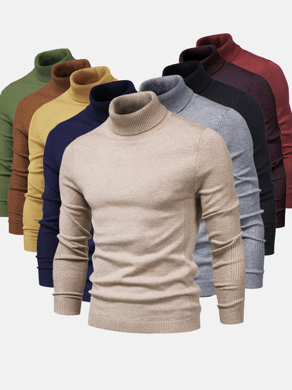 DAVARO – Jersey de hombre de cuello alto slim fit con diseño elegante