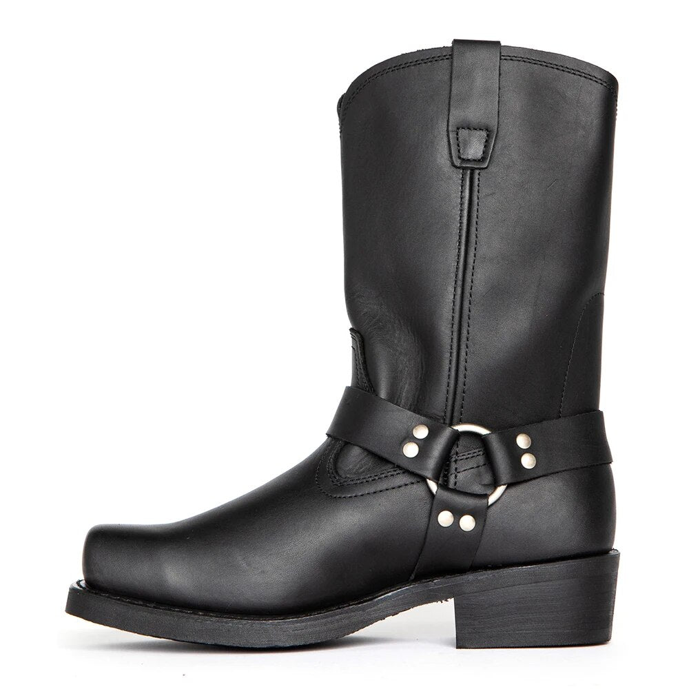 Botas cowboy de hombre en piel con hebilla decorativa – MALDRIC