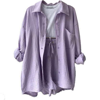 Conjunto de dos piezas en algodón para mujer, estilo relajado y elegante – LUNARIA