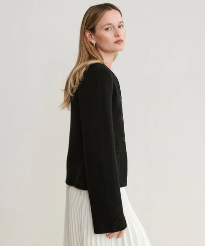 MARGERY - Elegante chaqueta de punto de lana con botones para mujeres
