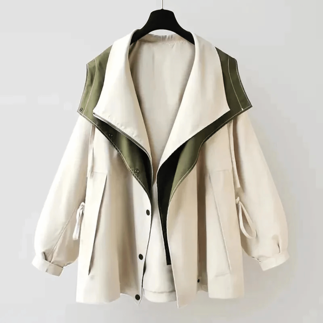 CLARINA – Chubasquero de mujer con cremallera alta y diseño ligero