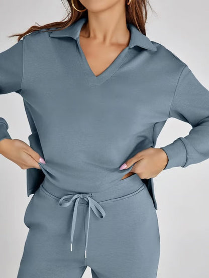 Conjunto lounge de dos piezas para mujer con tacto suave y estilo relajado – LYANA