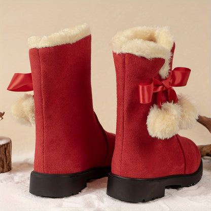 ALBA - Botas de nieve de felpa cálida con suela antideslizante para niñas