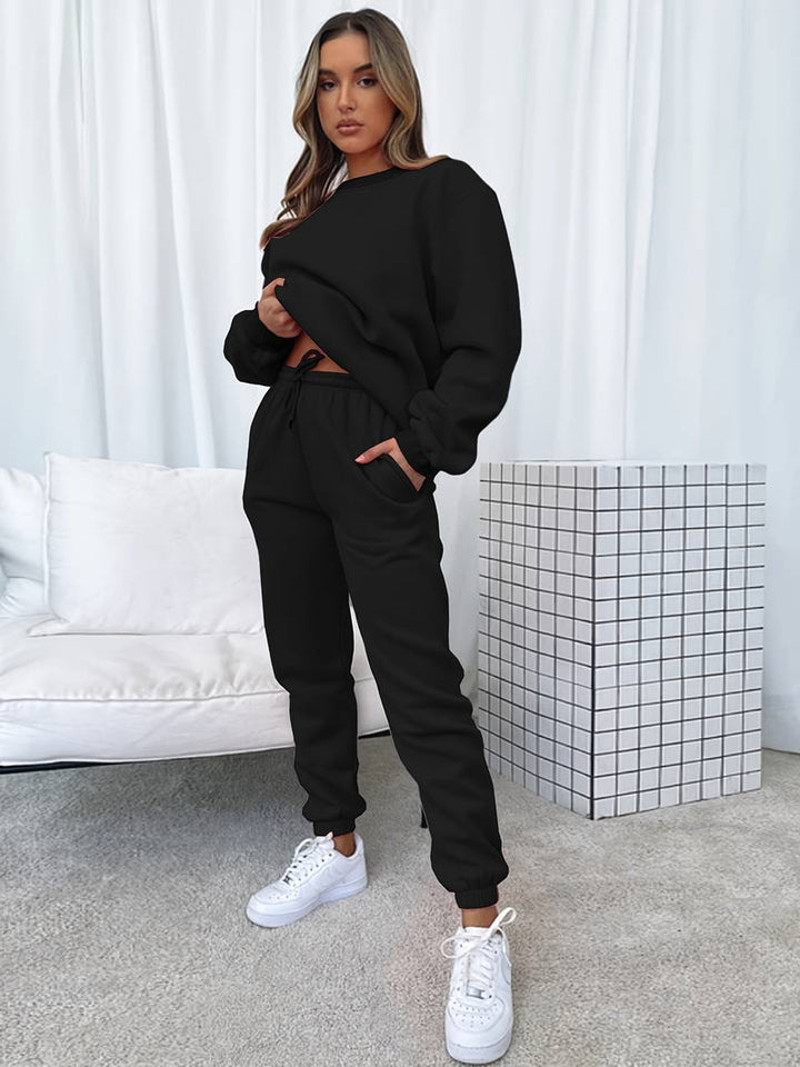 Conjunto de chándal femenino de dos piezas con estilo relajado – MADÉA