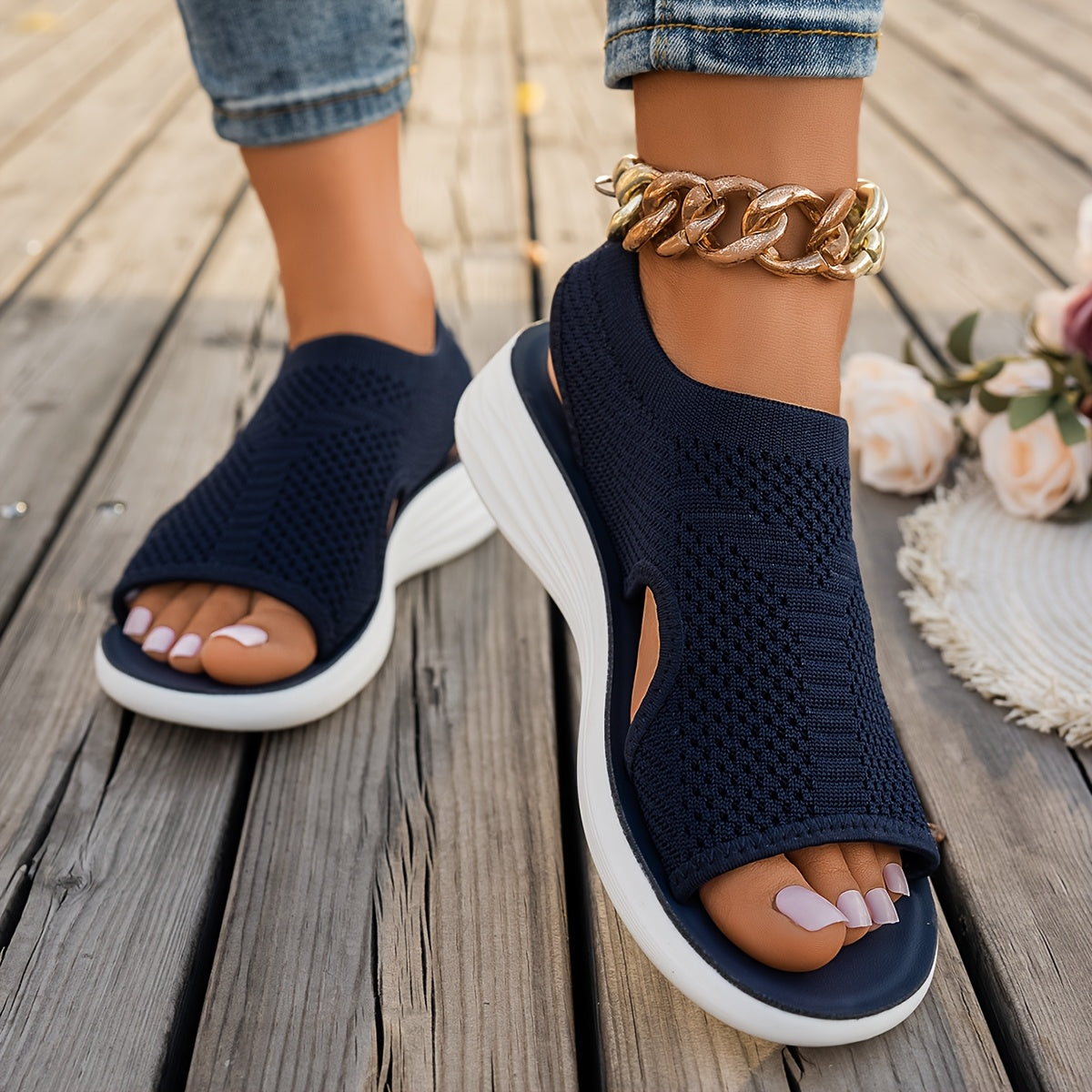 Sandalias Ligadas Ligeras con Soporte de Arco para Mujeres - AIRVA