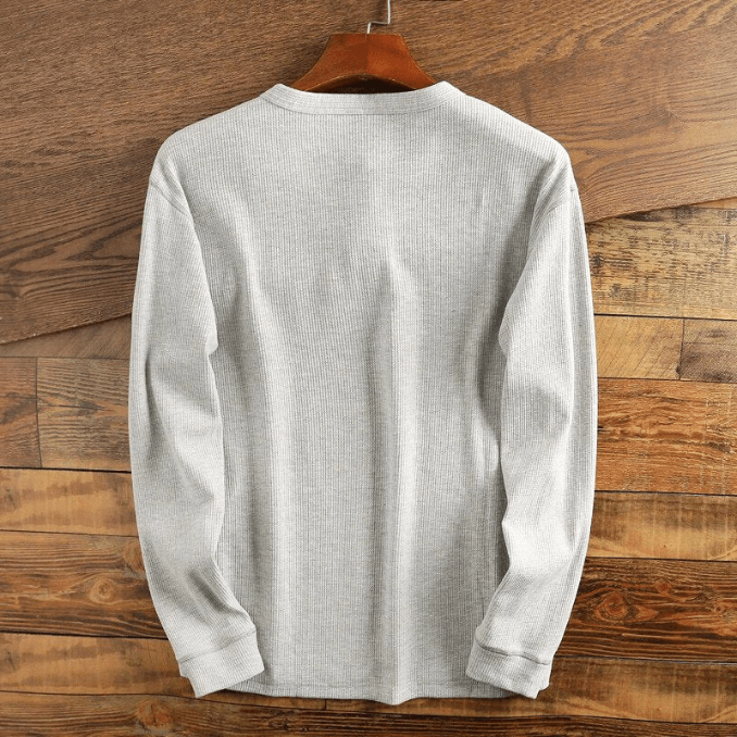 Camiseta Henley de manga larga para hombre – Bravent